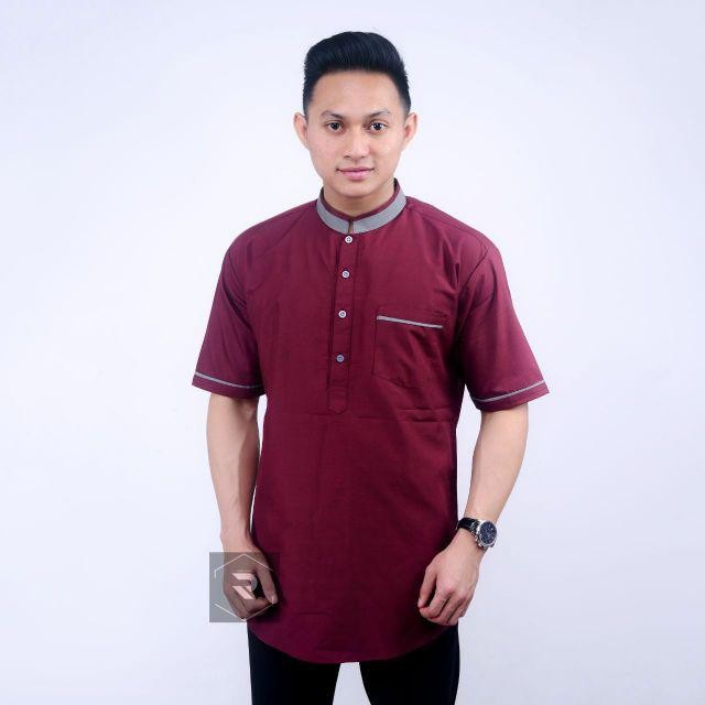 DT OLLSHOP - Baju Koko Pria Lengan Pendek / Baju Kurta Muslim Cowok