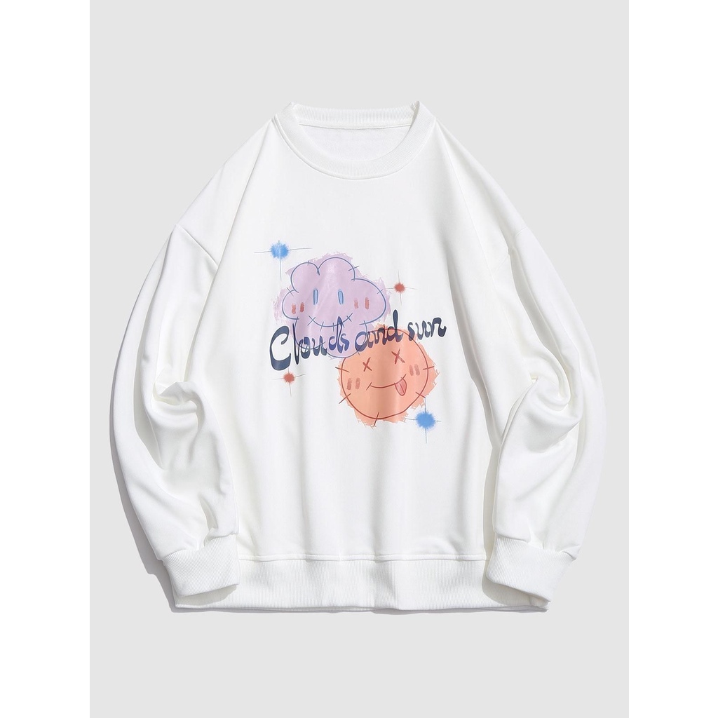 SWEATER WANITA CLOUDS AND SUN - CREWNECK LUCU KEKIANIAN PREMIUM