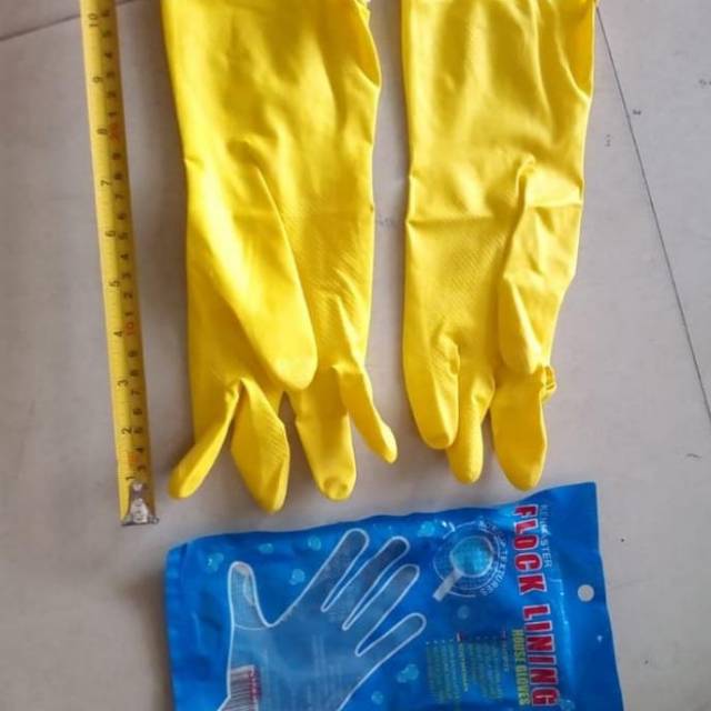 SARUNG TANGAN KARET CUCI PIRING mURAH / SARUNG TANGAN KARET KUNING/ GLOVES