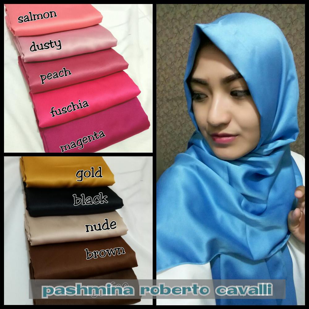 Pasmina Satin Velvet Roberto Cavali Premium  / Kerudung Hijab Satin Tebal Premium