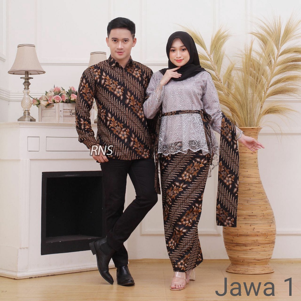 KHANSABATIK [ADA JUMBO] TERMURAH! JAWA 1 BATIK KEBAYA TERBARU COUPLE PASANGAN  BROKAT MODERN Tunangan Lamaran