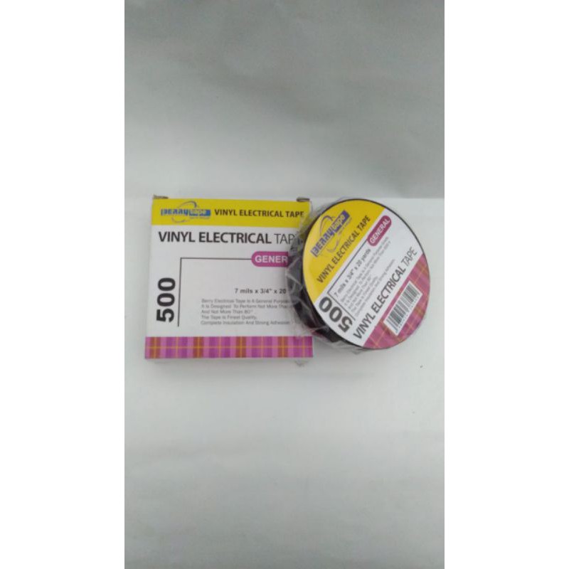 Isolasi Listrik Hitam Berry Tape 7 Mils 3/4"