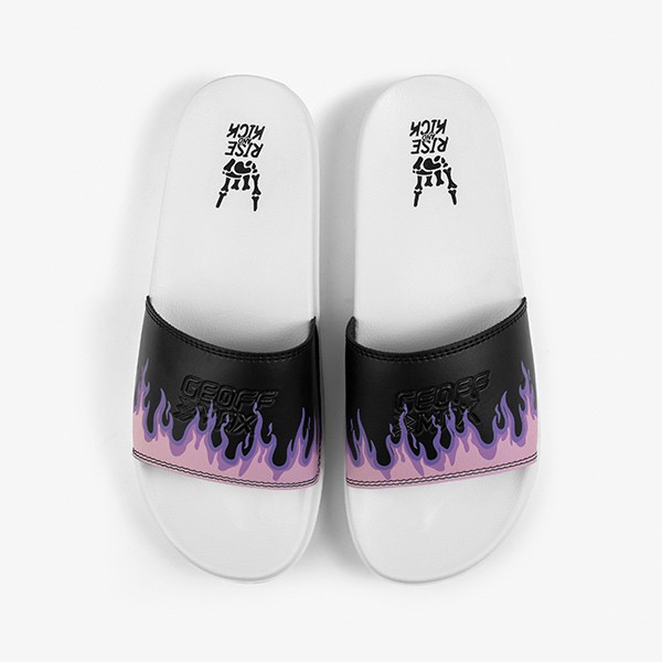 Geoff Max Official - Flame White Purple | Slippers | Sandal Pria | Sandal Wanita | Sandal Unisex