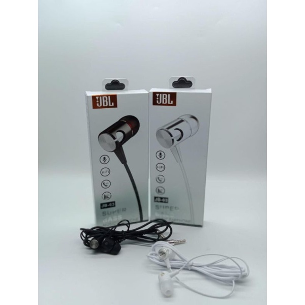 BLACK EDITION EARPHONE HANDSFREE PUREBASS JB63 KUALITAS SUPERBASS