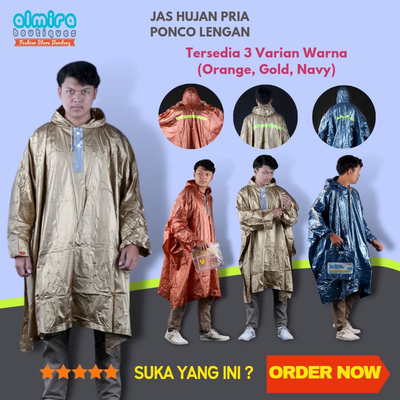 Jas Hujan Ponco Lengan Kelelawar Dewasa Pria Wanita Jumbo Mantel Ujan Kalong Poncho Mantol Jubah Mot