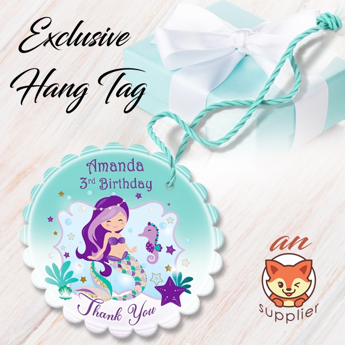 MERMAID 2-1 HANG TAG THANK YOU CARD ULTAH / ULANG TAHUN
