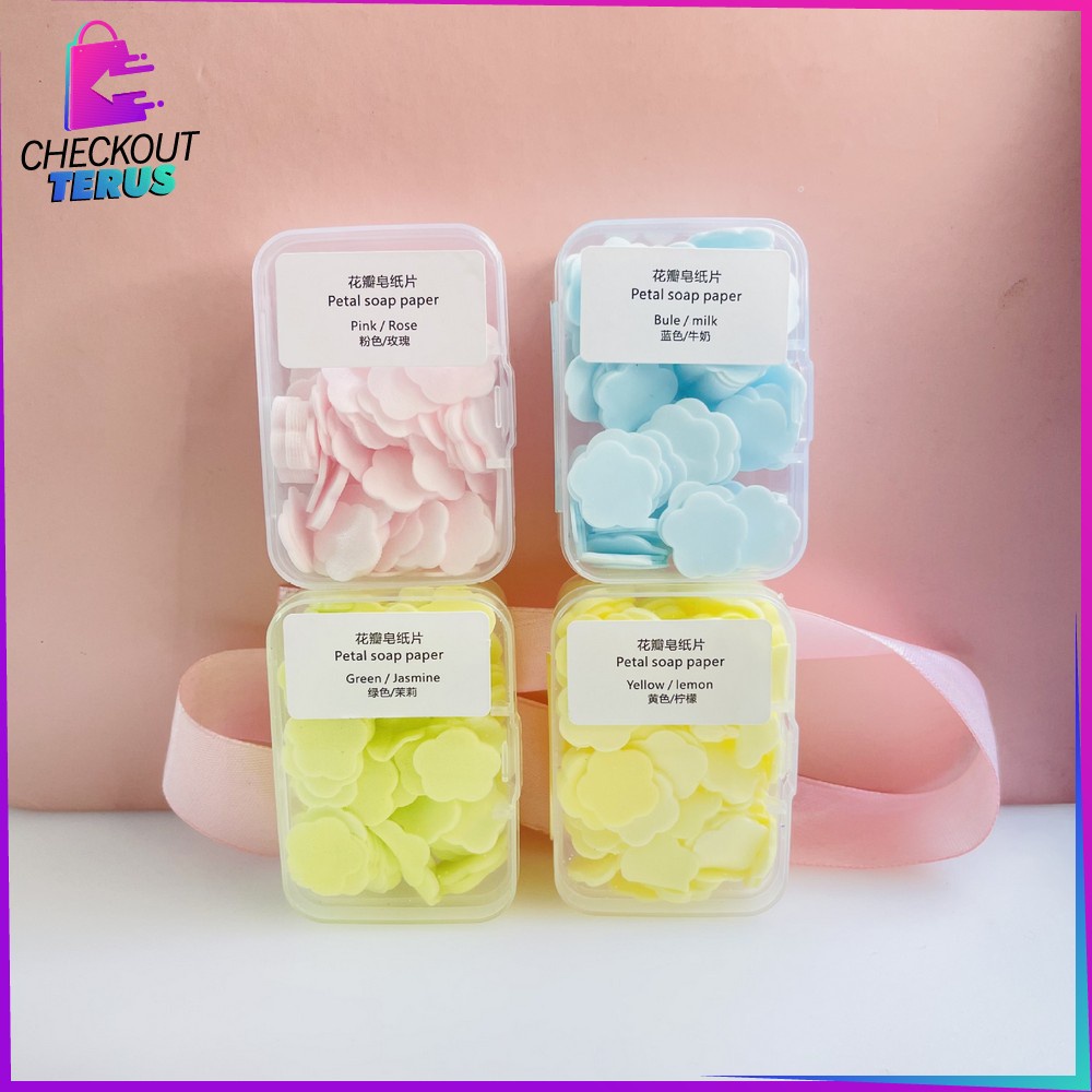 CT C453 Sabun Kertas Cuci Tangan Isi 20PCS Mini Paper Soap Praktis Kecil Sabun Cuci Tangan Kertas Travelling Portable