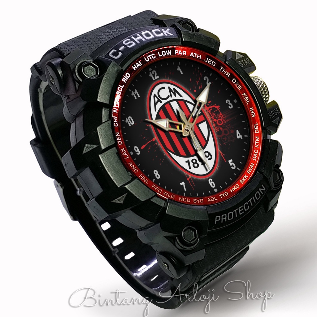 JAM TANGAN CUSTOM LIVERPOOL MU MILAN ARSENAL MUNCHEN BARCA ROMA HITAM