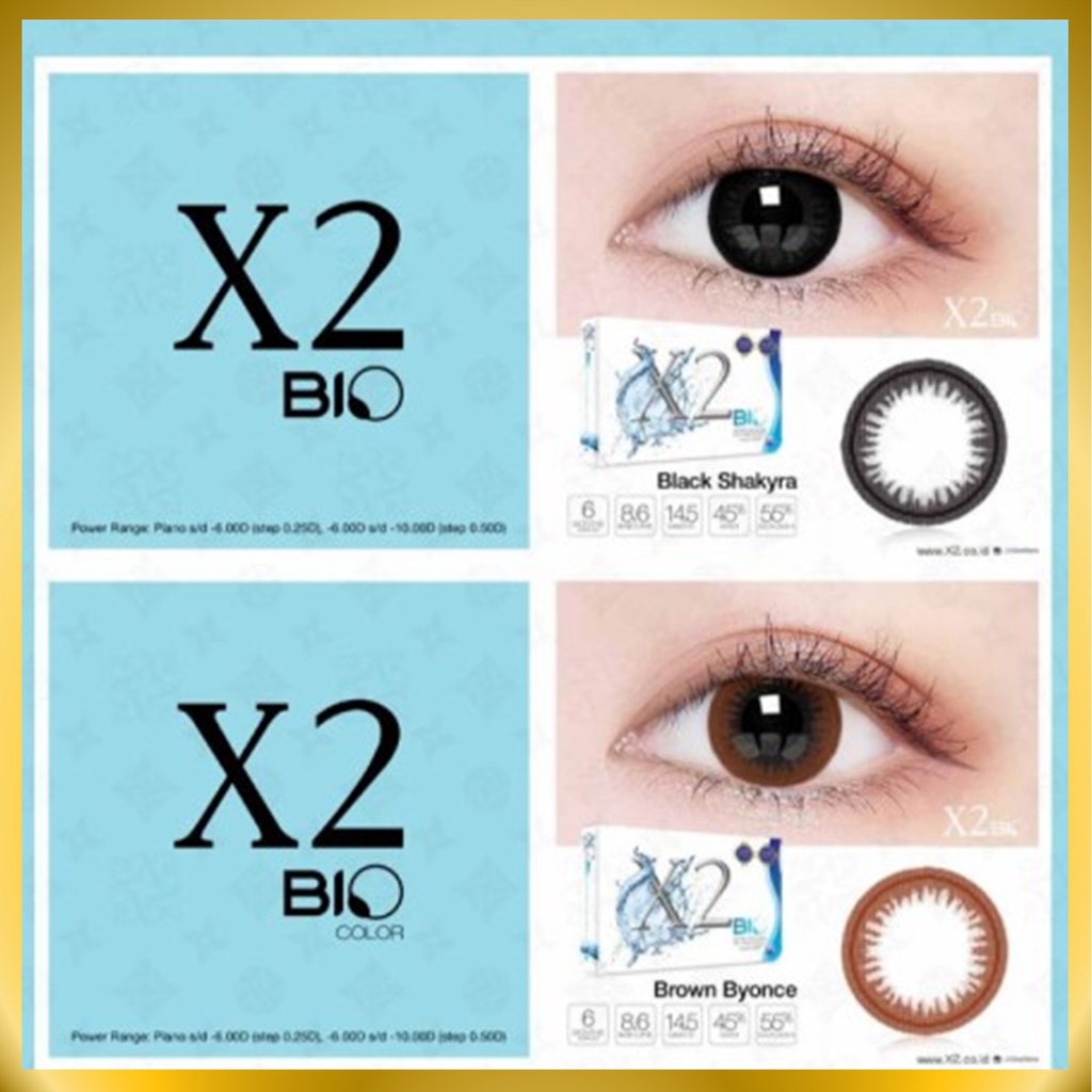 {BISA COD} SOFTLENS X2 BIO BLACK / BROWN BY EXOTICON NORMAL &amp; MINUS -0.50 S/D -6.00