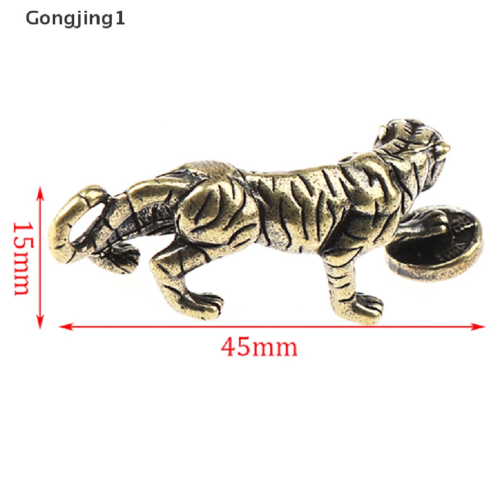 Gongjing1 Ornamen Patung Macan Zodiak Cina Bahan Kuningan Untuk Dekorasi Meja Kantor