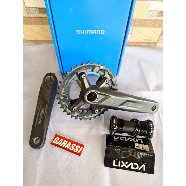 crank deore double 36-26 lengkap dengan bb hollowtech 2