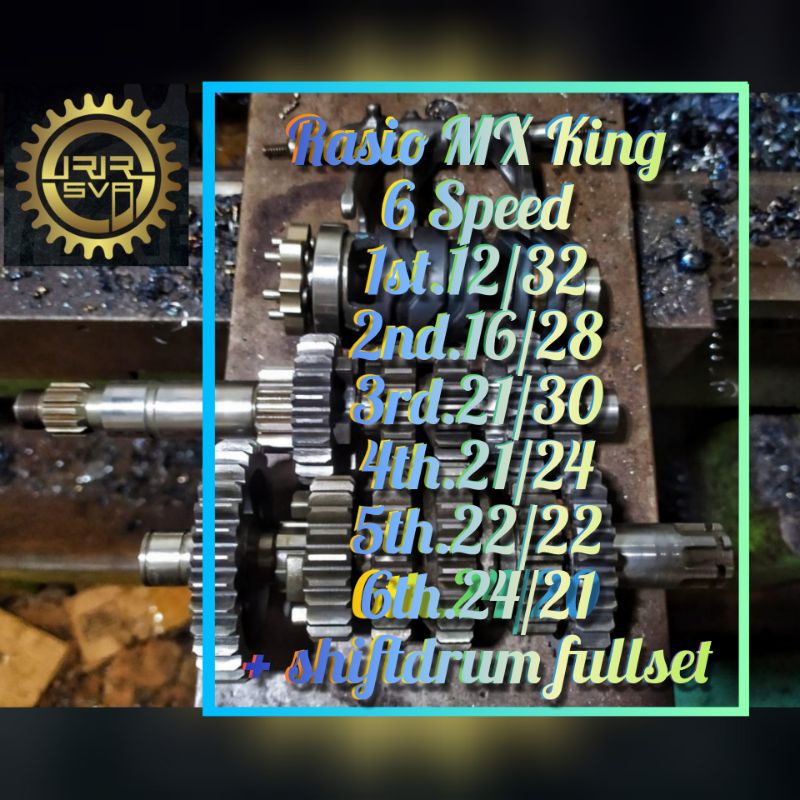 Gigi Rasio Racing Jupiter MX King Vixion 6 Speed UnderBone 1st.12/32; 2nd.16/28; 3rd.21/30; 4th.21/2