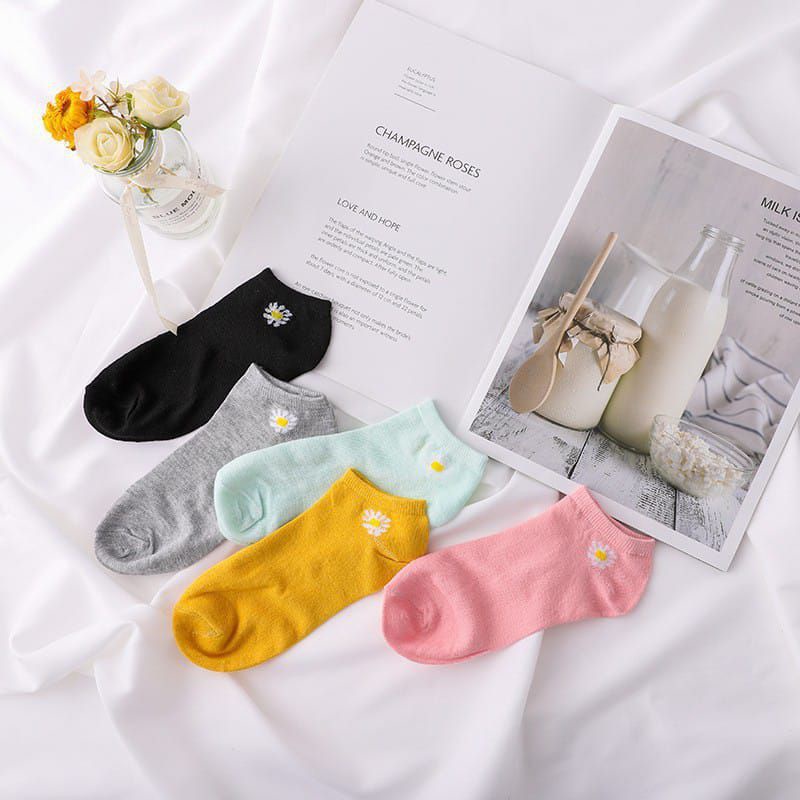 Kaos Kaki Semata Kaki Bunga Daisy Ankle Sock