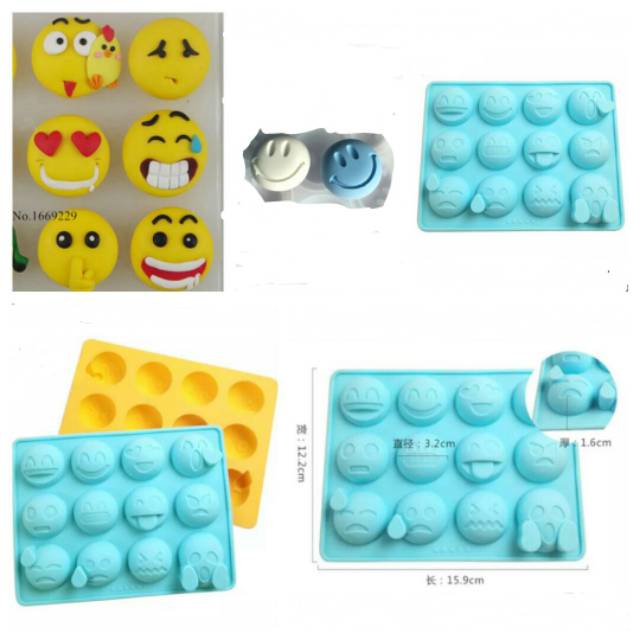 Jual Cetakan Cokelat Fondant Puding Silicone Silikon Emoji Emoation Karakter Kue Angka Alphabet