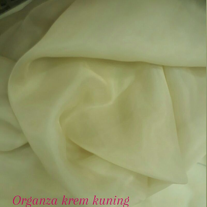 Organza/Bahan organza polos/krem/coksu