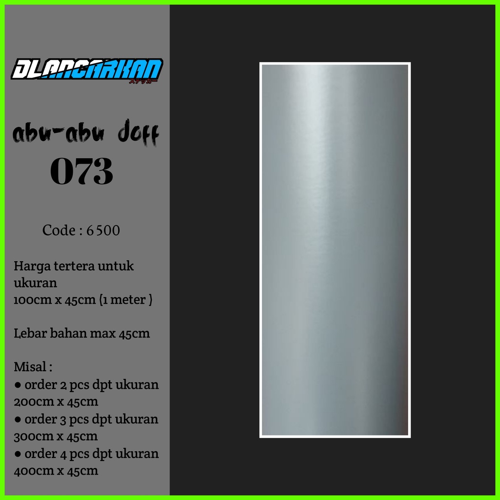 Skotlet Abu-abu Doff  1meter Stiker doff untuk body motor mobil aquarium furniture dll lebar 45cm