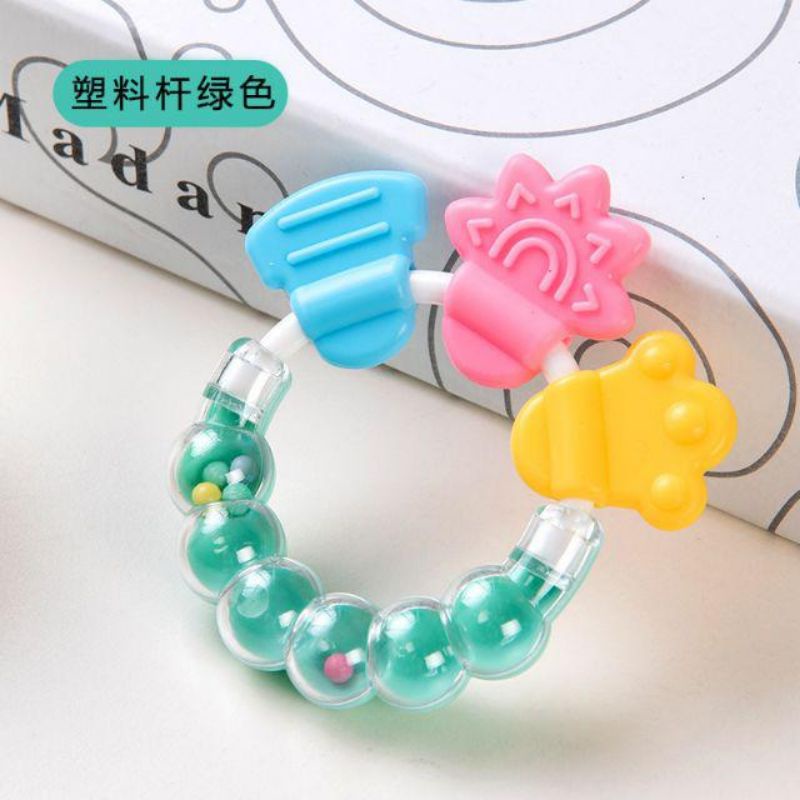 Medan Termurah Mainan baby rattle genggam + gigitan bayi teether gelatin giri