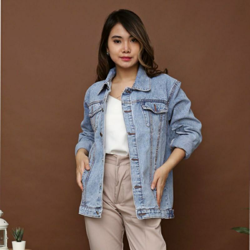 Jaket Jeans Snow Black And Blue LD 100 Up to 114 Cm