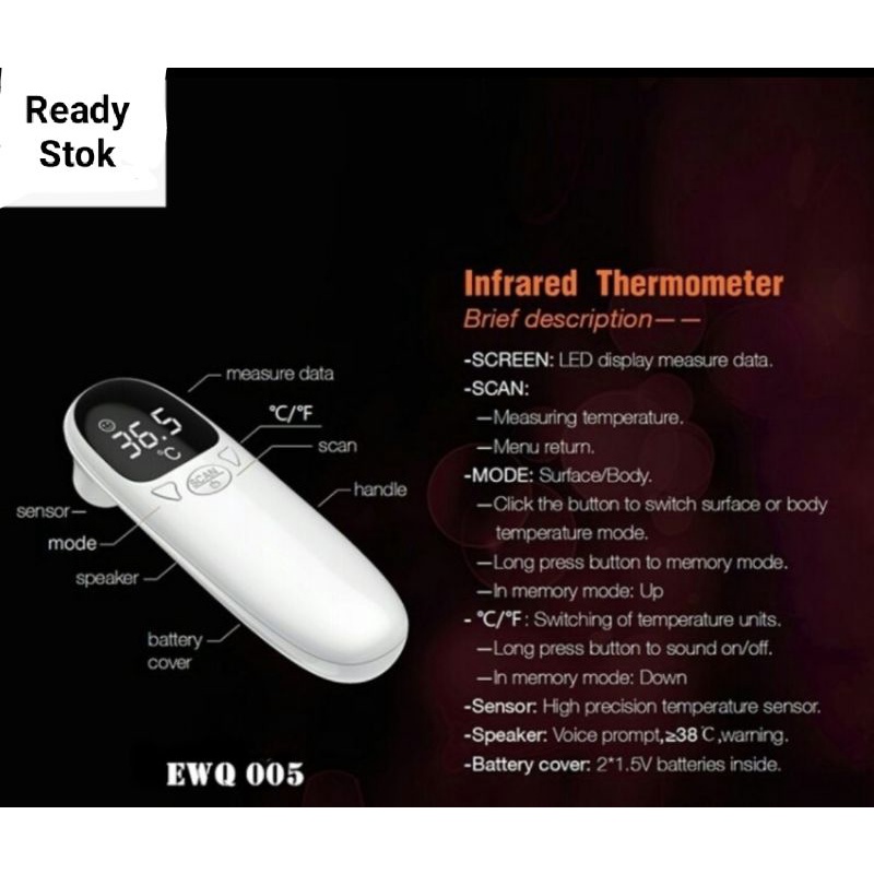 Thermometer Infrared Termometer Non Contact - Thermogun Termogun Thermometer Non Contact