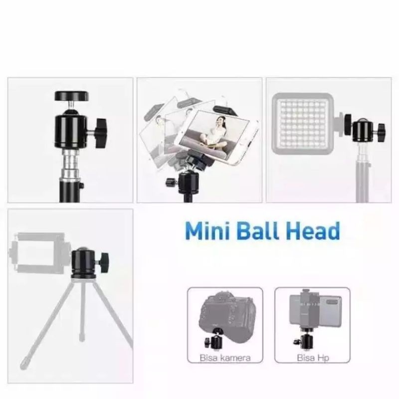 Ball Head Tripod Kamera DSLR Ballhead Mini Monopod Berputar 360 swivel 1/4