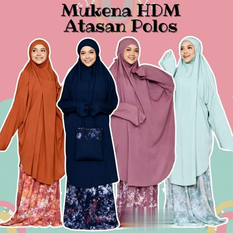 MUKENA HDM TUNIK BERLENGAN TIEDEY JUMBO DEWASA (GESER FOTO)