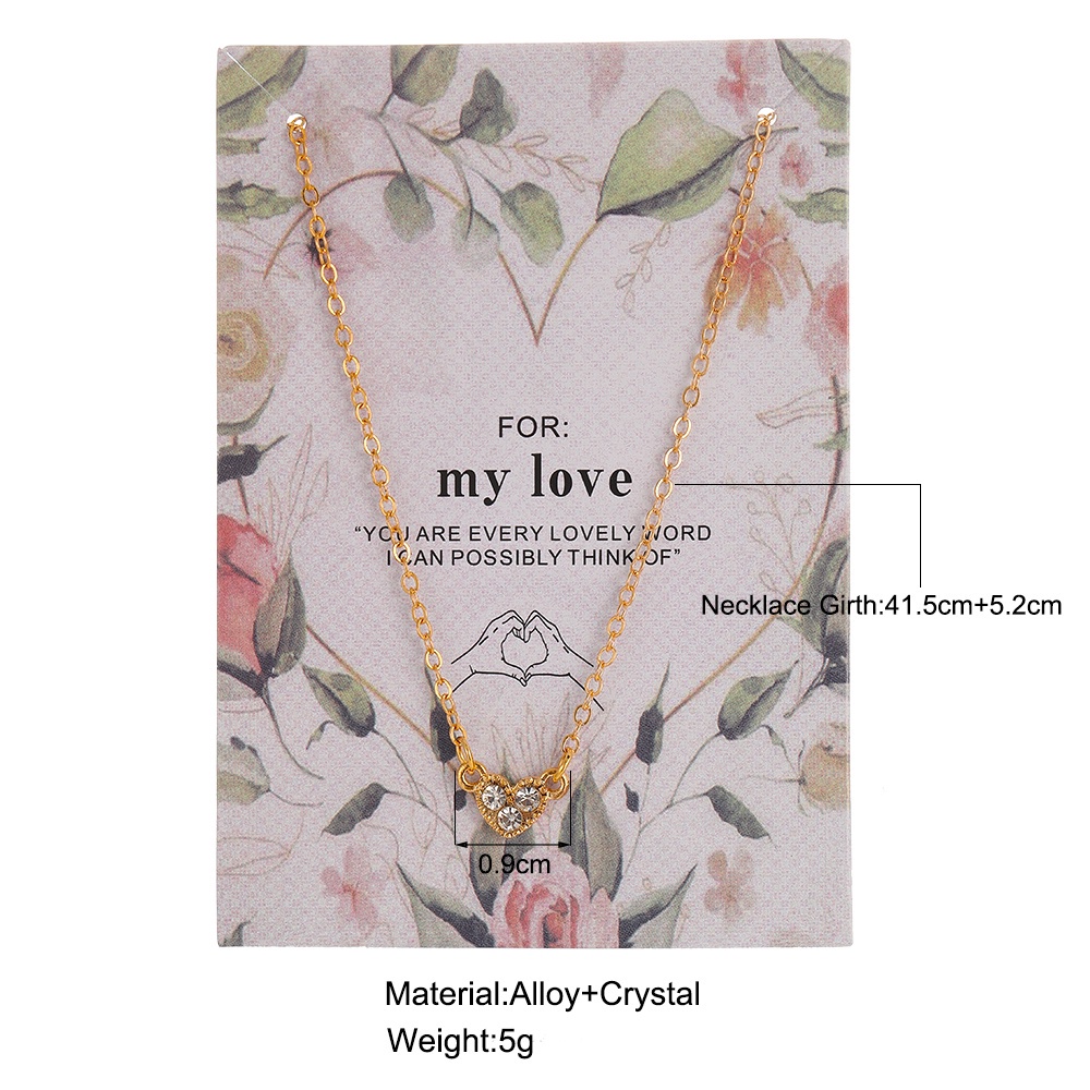 YEEZII Kalung Choker Rantai Emas Dengan Liontin Hati Aksen Kristal Untuk Wanita