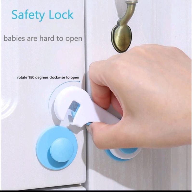 Kunci Kait Pengaman Pintu / Rak Lemari, Laci, Kulkas dll (Baby Safety Lock)