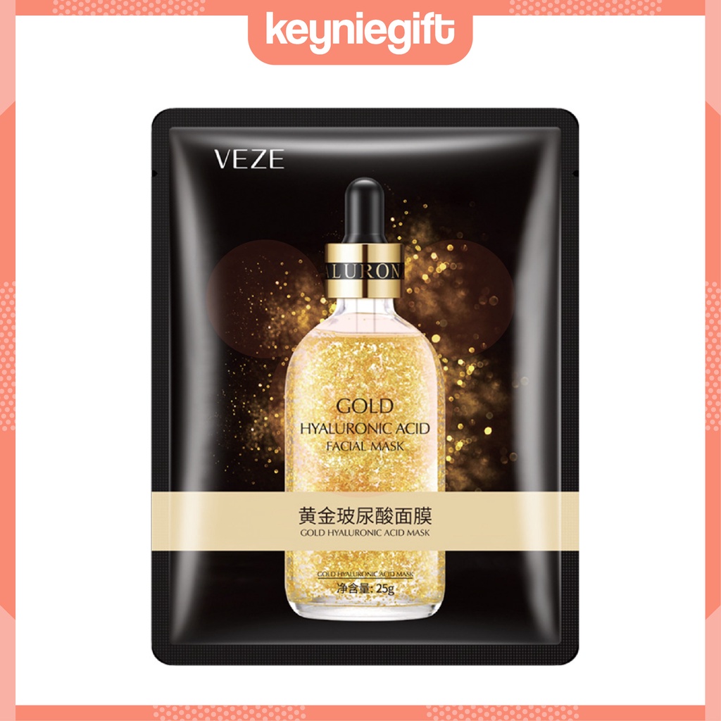 Venzen Veze 24K Gold Sheet Facial Mask Masker Wajah Emas Original VE001