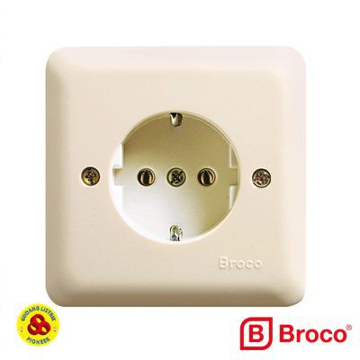 Broco Stop Kontak Arde 5511U New Gee Cream Socket Inbow