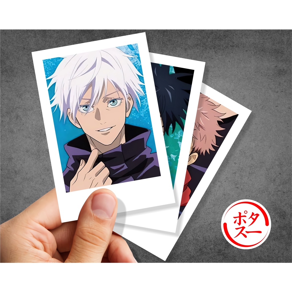 Koleksi Polaroid Anime Jujutsu Kaisen A - Itadori Fushiguro Kugisaki Gojo Sukuna Maki Inumaki Nanami Yuuta - Poster