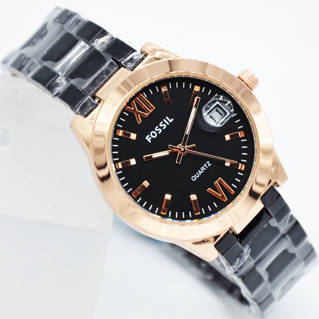Jam Tangan Wanita Fashion L3652G Tali Rantai Tanggal Aktif Free Box &amp; Baterai