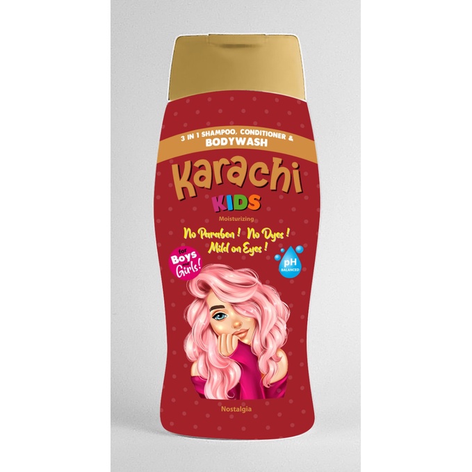 Karachi Kids 3in1 Shampoo and Conditioner 200ml Red