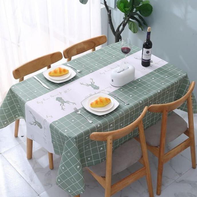 Trusted taplak ruang tamu panjang✿ TAPLAK MEJA MAKAN MODERN 137X180cm - TAPLAK MEJA HIJAU DEER -