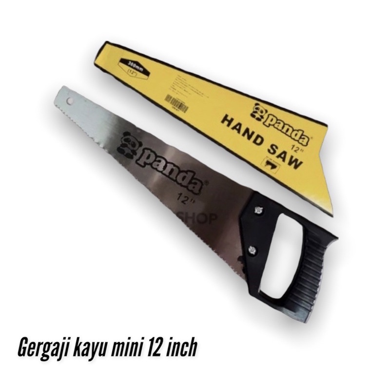Gergaji kayu mini gagang plastik 12inch PANDA - gergaji mini gagang plastik
