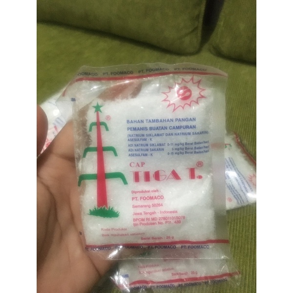 

Pemanis buatan cap Tiga T 25gram / Tiga Tebu / Natrium Siklamat / Sakarin