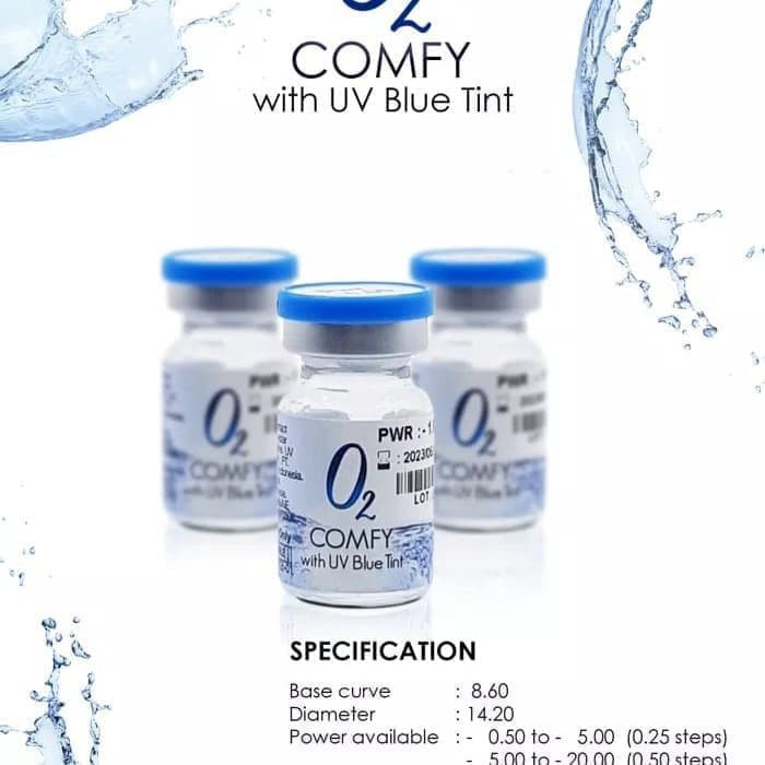 Soflens O2 Comfy Bening tahunan Soflen Clear Minus Omega O2 Untuk 1 Tahun