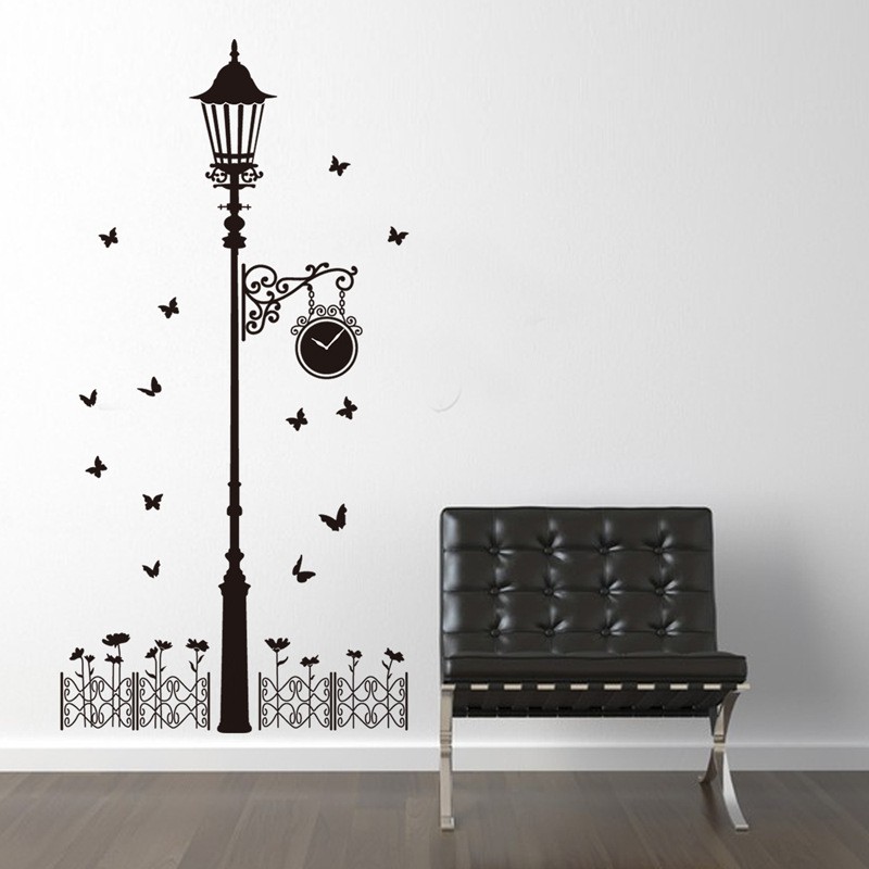 RELIZA WALL STICKER / STIKER DINDING 60X90 LAMPU TAMAN HITAM GARDEN KITCHEN JM7177