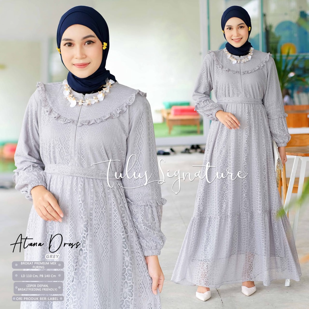 ATANA DRES gamis muslim bruklat original produk tulus signature