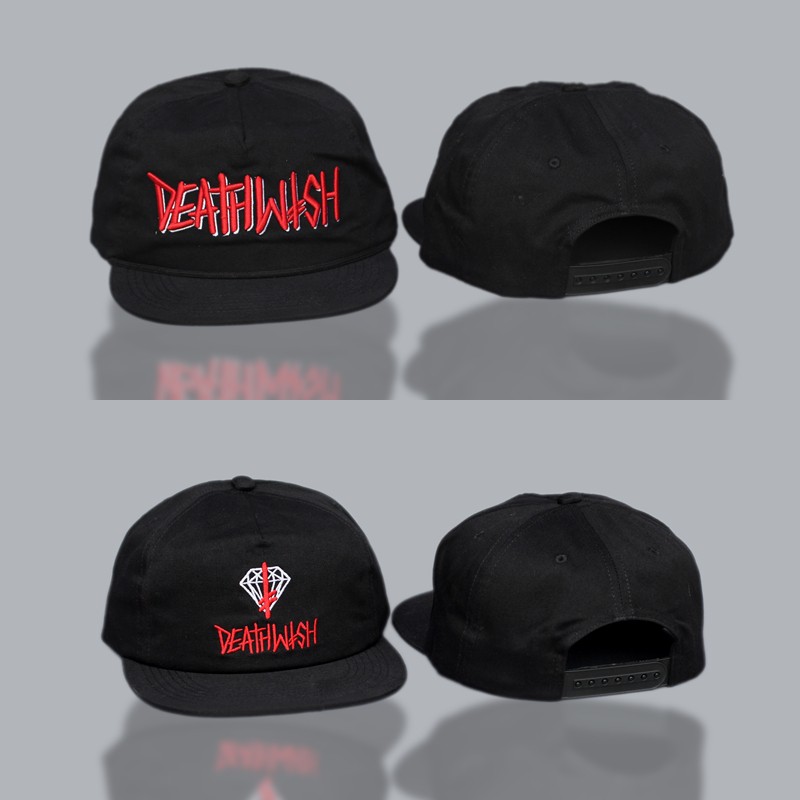 TOPI DEATHWISH X DIAMOND SUPPLY CO STRAPBACK SNAPBACK HAT IMPORT QUALITY FUL TAG (FREE STICKER)