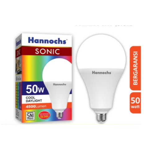 Hannochs Lampu LED / Bohlam LED SONIC 50 watt / 50W Cahaya Putih