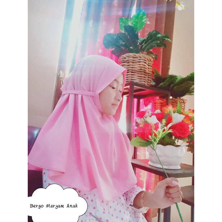 Agen Supplier Grosir Hijab Bergo Maryam Anak Jilbab Anak Instan Polos Jilbab Terlaris