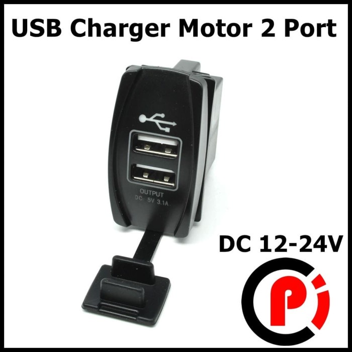 YCCPAUTO USB Charger Motor Mobil 2 Port USB Input DC 12 - 24 Volt