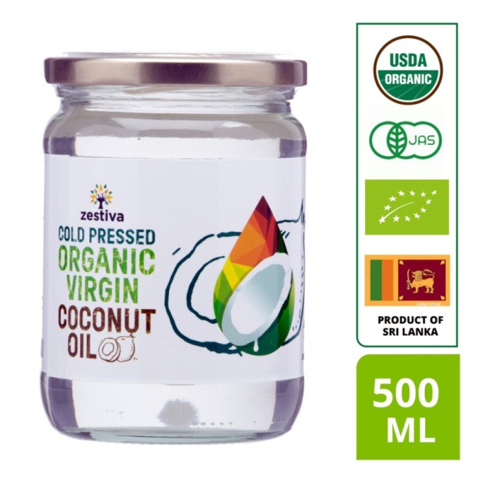 

Zestiva Organic Cold Pressed Virgin Coconut Oil 500Ml