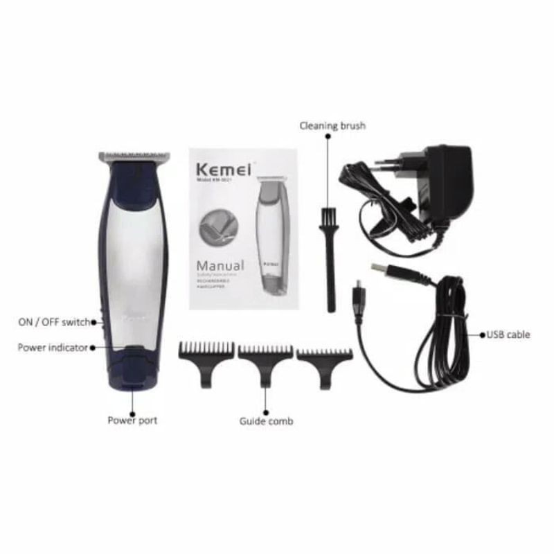 Original KEMEI 5021 ALAT MESIN CUKUR RAMBUT CORDLESS DUAL DC USB CHARGE KM-5021