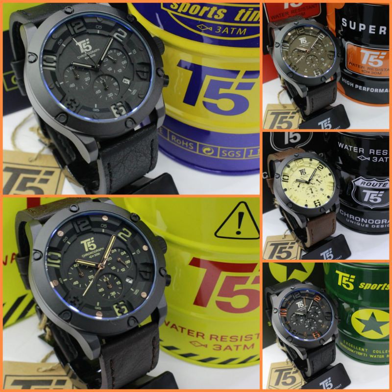 [ COD ] JAM TANGAN PRIA T5 H 3476 G ORIGINAL FREE BOX