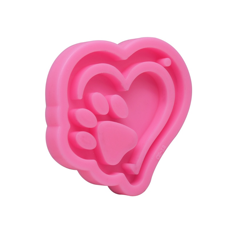 SIY  Crystal Epoxy Resin Mold Love Heart Bear Paw Keychain Casting Silicone Mould DIY Crafts Jewelry Pendant Making Tools