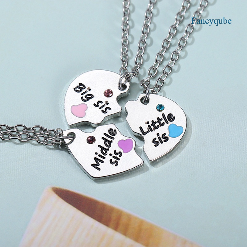 Fancyqube 3pcs / Set Kalung Best Friend Forever Bff Friend Untuk Hadiah