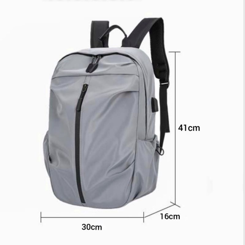 RP101 Tas Ransel Pria Kuliah Sekolah Sporty Backpack With USB Charging