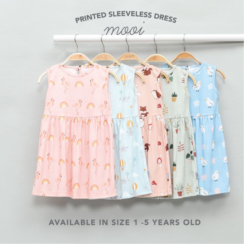 MOOI PRINTED SLEEVELESS DRESS Usia 1- 5 Tahun