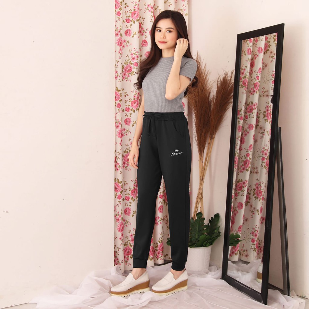 ASOKA Celana Jogger Celana Training Wanita Sporty 918-3